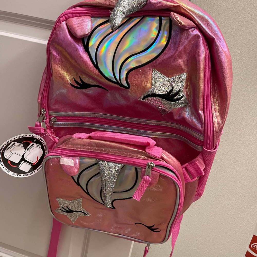 Pink Unicorn Backpack Set